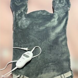 Visage Gray Heated Massage Blanket with Controller